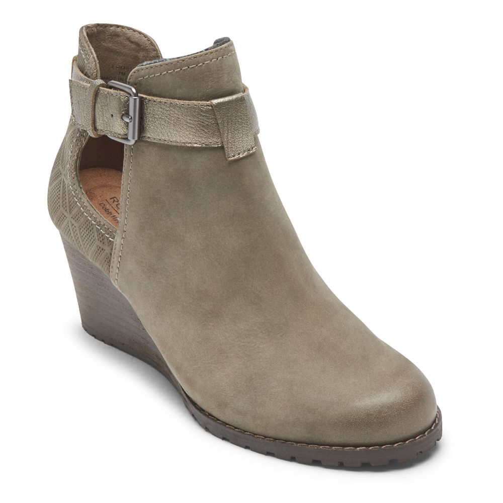 Booties Rockport Mulher Cinzentas - Cobb Hill Lucinda Open - 37025GRMZ